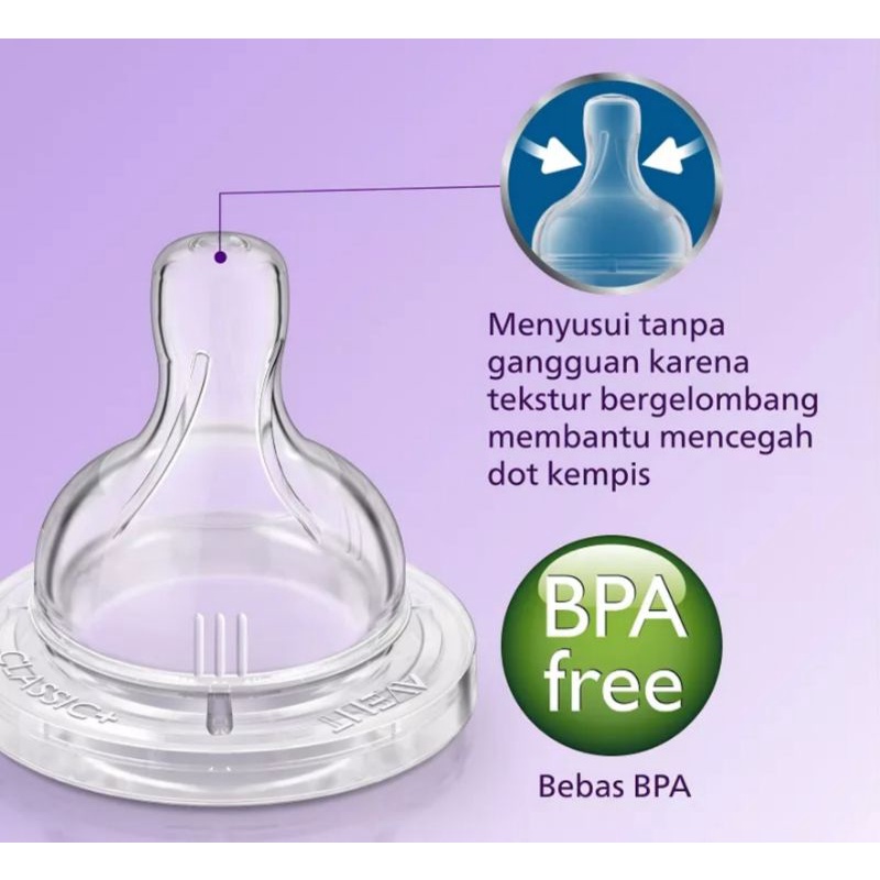 Silicone Nipple Dot Untuk Botol Susu Avent Classic / Dot botol susu avent wide neck classic
