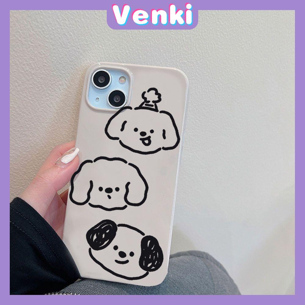 Case iPhone 14 Pro Max Soft TPU Candy Case Cute Graffiti Line Dog Glossy Khaki Case Camera Protection Shockproof For iPhone 13 12 11 Plus Pro Max 7 Plus X XR