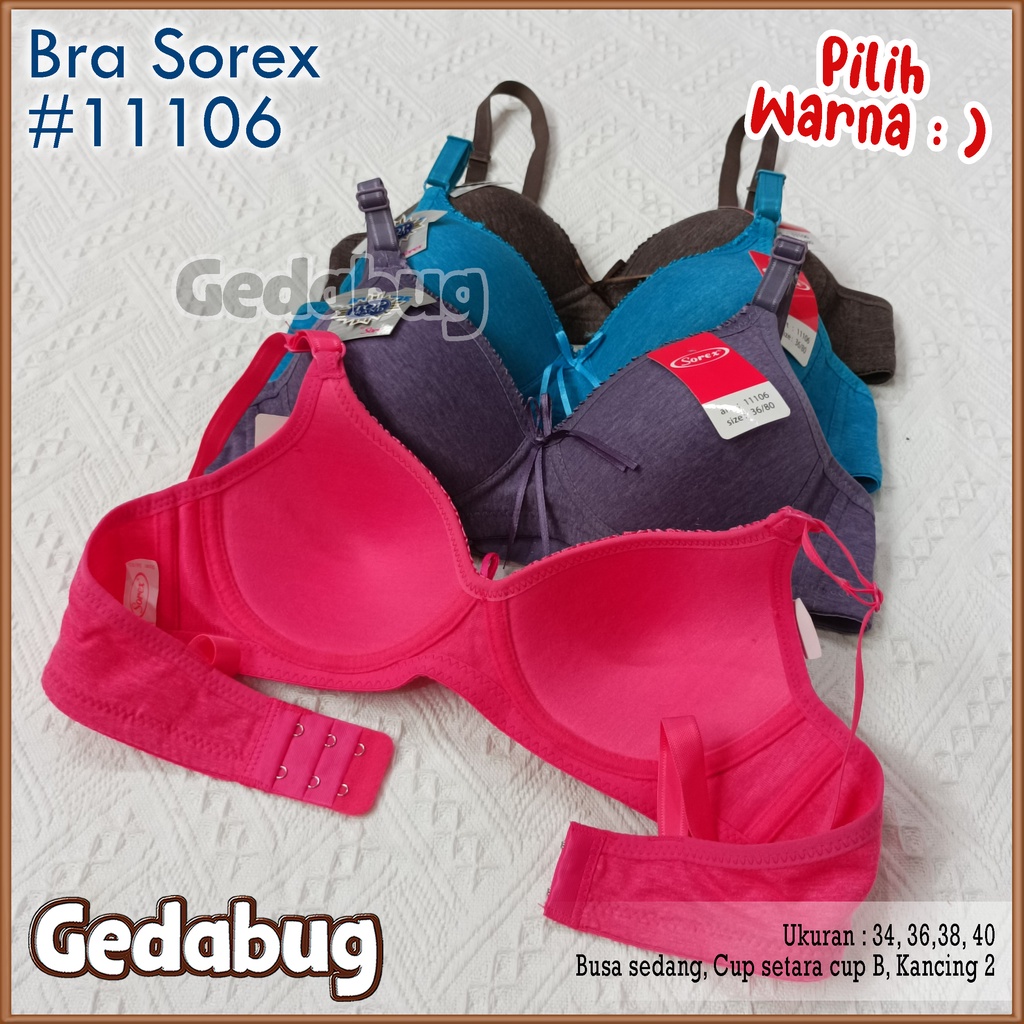 Bra Sorex Melange Collections Sorex 11106 Busa Sedang Tanpa Kawat Kait 2 Cup setara Cup B Basic