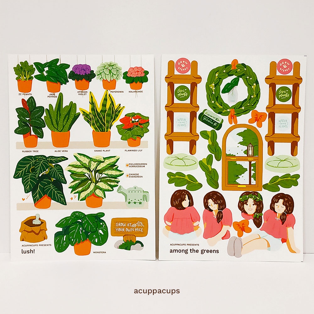 

ACUPPACUPS Plants Series Sticker Sheet / Stiker Kiss Cut