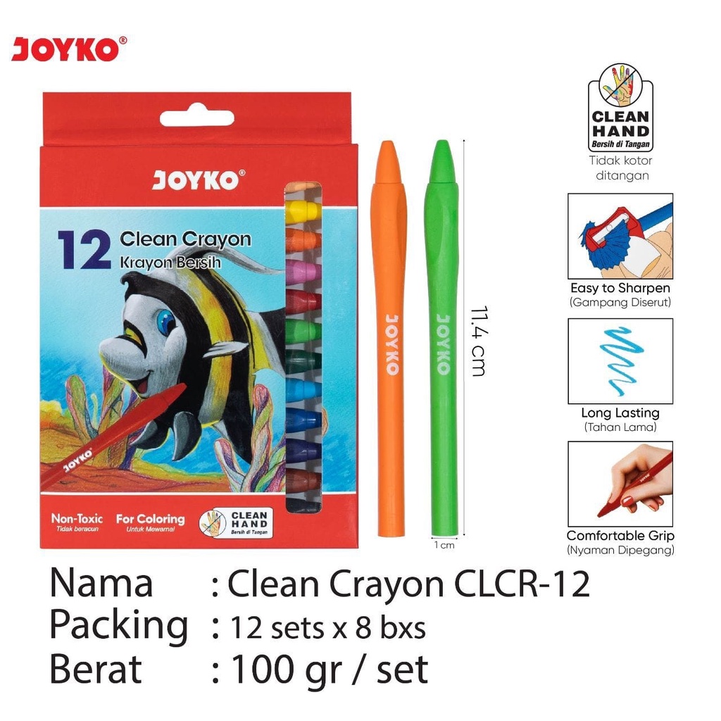 

CLEAN CRAYON JOYKO 12 WARNA