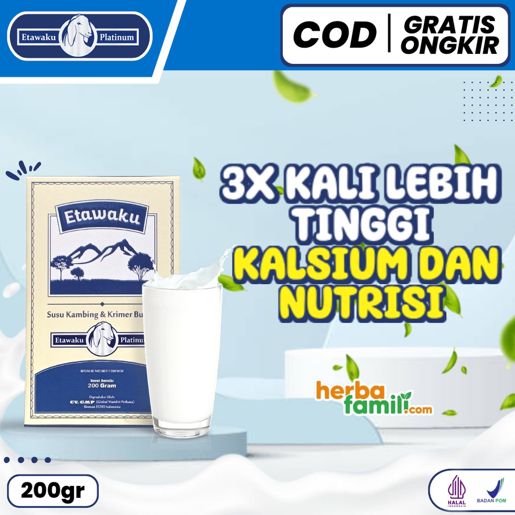 [PROMO] SUSU KAMBING ETAWAKU PLATINUM &amp; KRIMER NABATI BUBUK 200 gr / SUSU KUALITAS PREMIUM LOW SUGAR