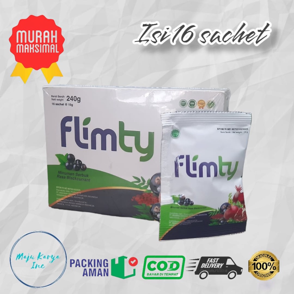 Flimty Fiber 1 box isi 16 Sachet Minuman Diet dan Detox HALAL BPOM