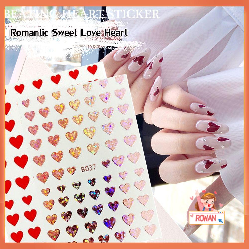 R-flower Stiker Kuku Nail Art Konstelasi Merah Hitam Putih Huruf Angka 3D