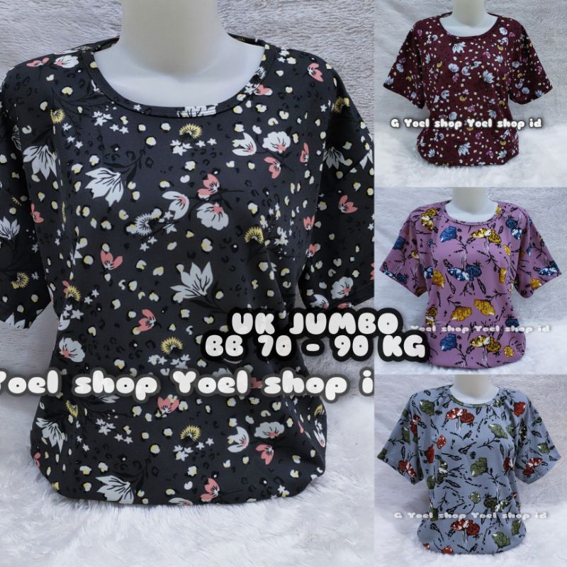 Atasan wanita murah size Jumbo XXL / Kaos atasan wanita big size lengan pendek