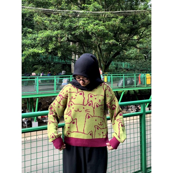 sweter rajut premium tebal model kucing