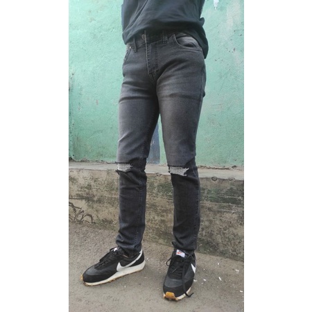 CELANA JEANS PRIA SOBEK LUTUT | CELANA JEANS PANJANG SLIM FIT