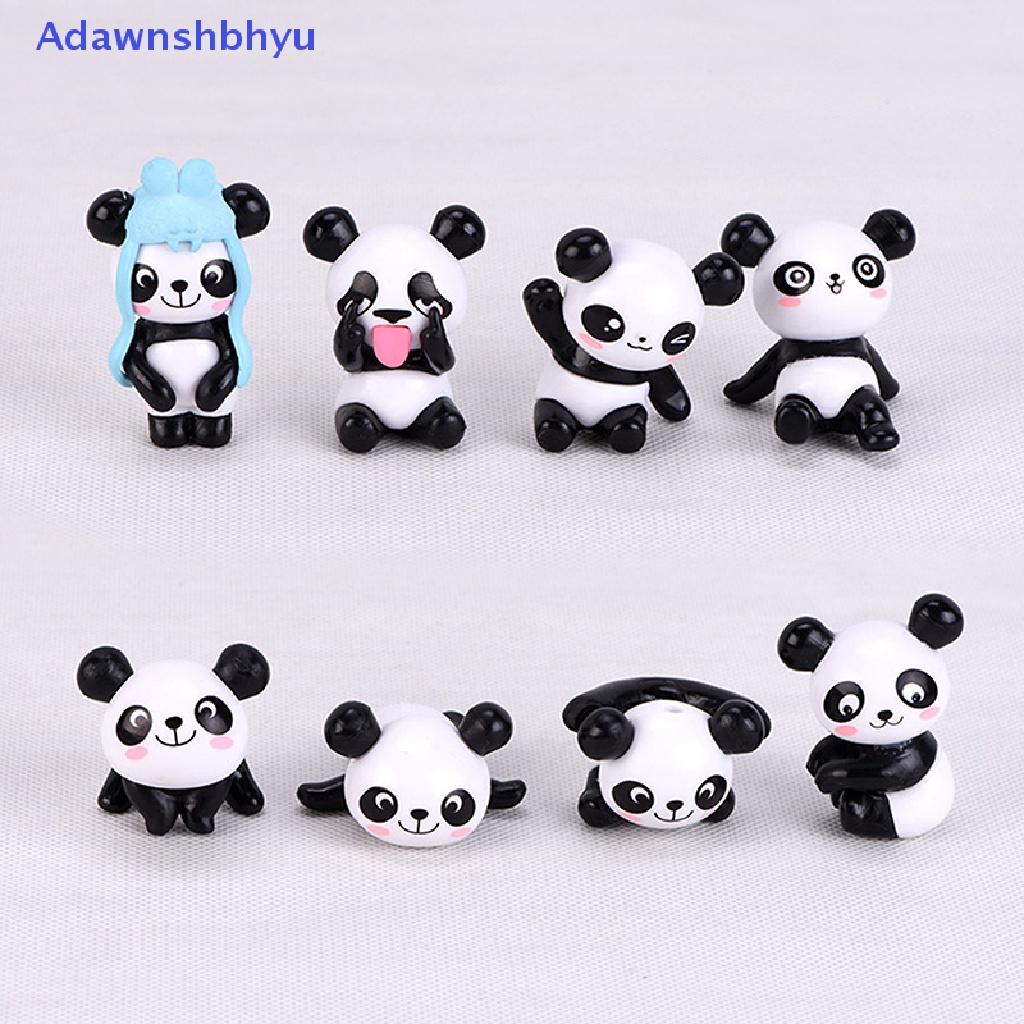 Adhyu 1Pc Patung Kartun Panda Lucu Pemandangan Taman Peri Miniatur Dekorasi Model ID