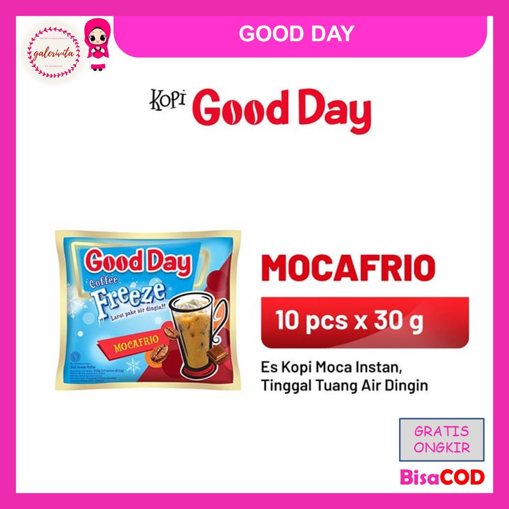 

Good Day Coffee Freeze Mocafrio 1 Renteng ( Isi 10 Pcs x 30 Gram )