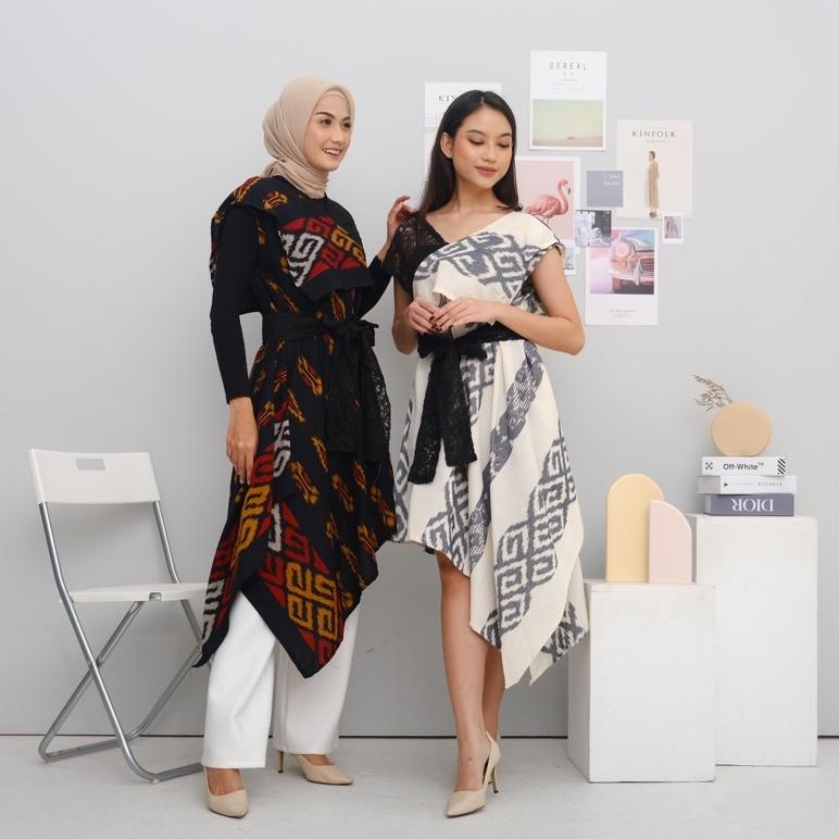 SIERA DRESS TENUN IKAT ASLI SONGKET TROSO JEPARA TORAJA DAYAK LOMBOK DRESS KONDANGAN DRESS NATAL DRE