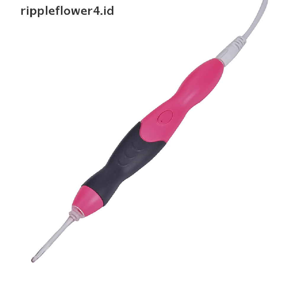 {rippleflower4.id} 9in1 USB LED Menyala Kait Crochet Isi Ulang Knitg s Set Bermanfaat~