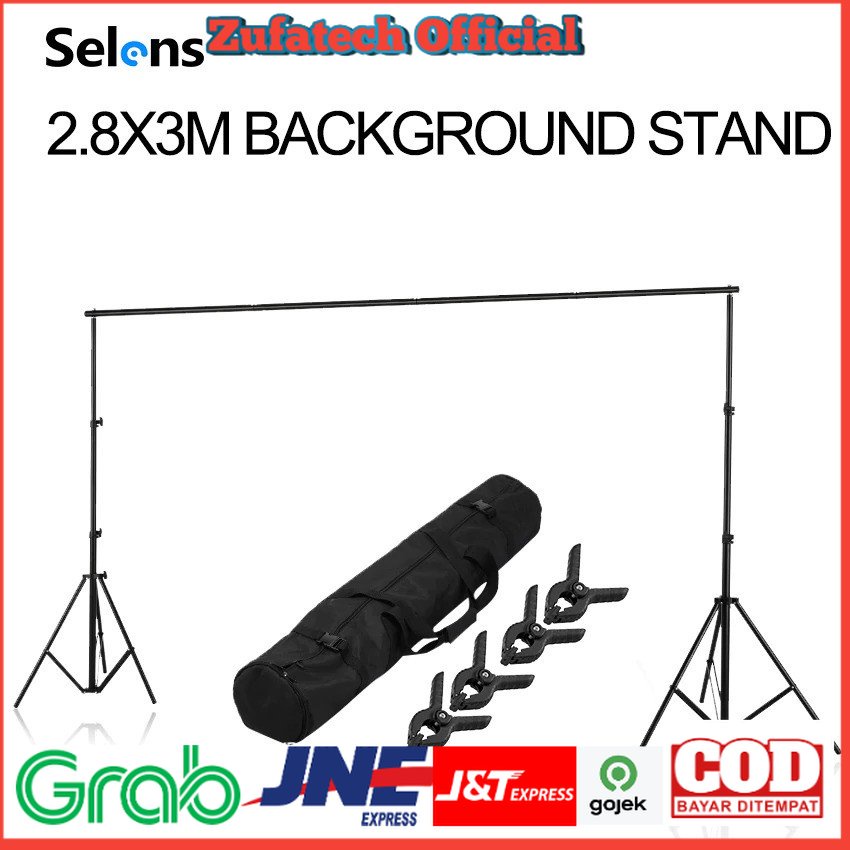 Meking Tripod T-Shaped Bracket Stand Backdrop Foto Studio Background Frame 280 x 300 cm - DD-112 - B