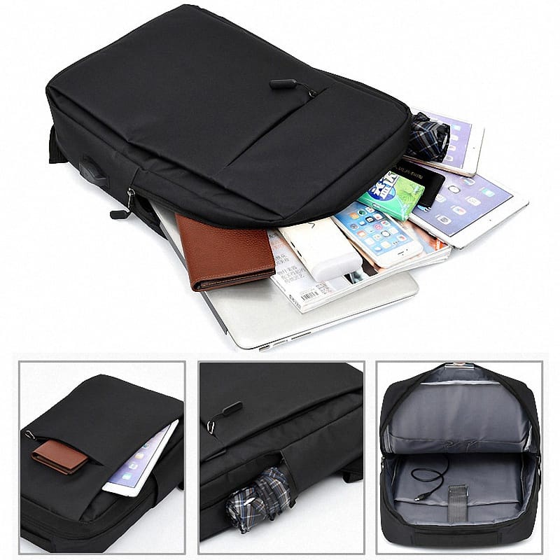 Tas Ransel Pria Tas Ransel Laptop USB Charge Tas Sekolah Tas Sekolah