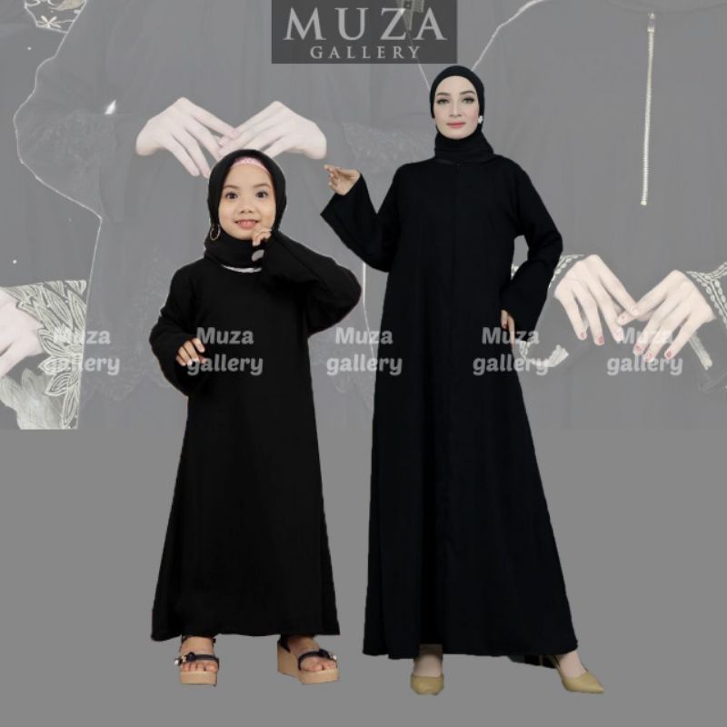 MUZA ABAYA HITAM POLOS JETBLACK SAUDI (BUSUI)