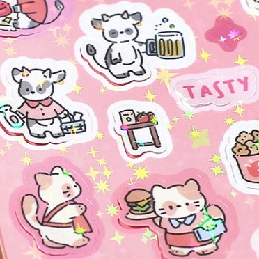 

Bubble City Series Diary Deco Stickers Set Stiker Gambar Bintang Hewan Kucing Sapi Koala Singa Berang Babi Landak Tupai Beruang Hadiah Kado Cewe Lucu