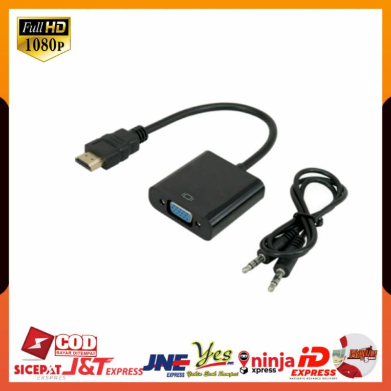 (COD) KONVERTER ADAPTER HDTV MALE TO VGA FEMALE WITH AUDIO CONVERTER / DARI LAPTOP KE PROYEKTOR