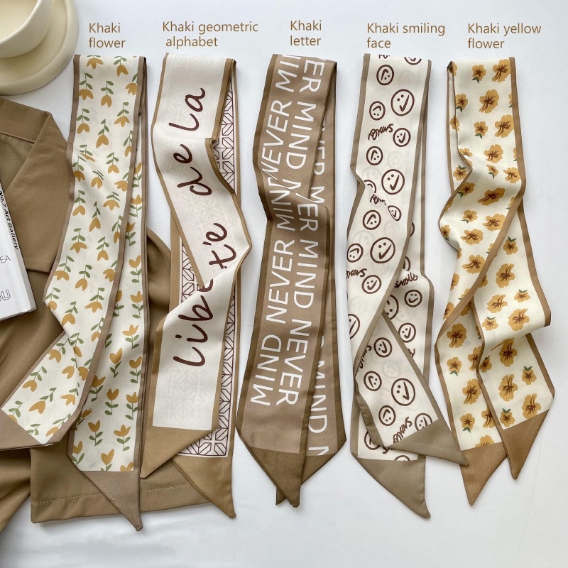 PREMIUM IKAT RAMBUT PITA SUTERA PANJANG /SYAL KOREA SATIN ESTETIK / SCARF SIMPEL ELEGAN / SCRUNCHIE / BANDANA RIBBON KHAKI SERIES / KOREA SILK HAIR RIBBON / TWILLY BAG / HEADBAND / HIASAN TAS / IKAT RAMBUT KAIN KOREA / NECKSCARF SLAYER / AKSESORIS RAMBUT