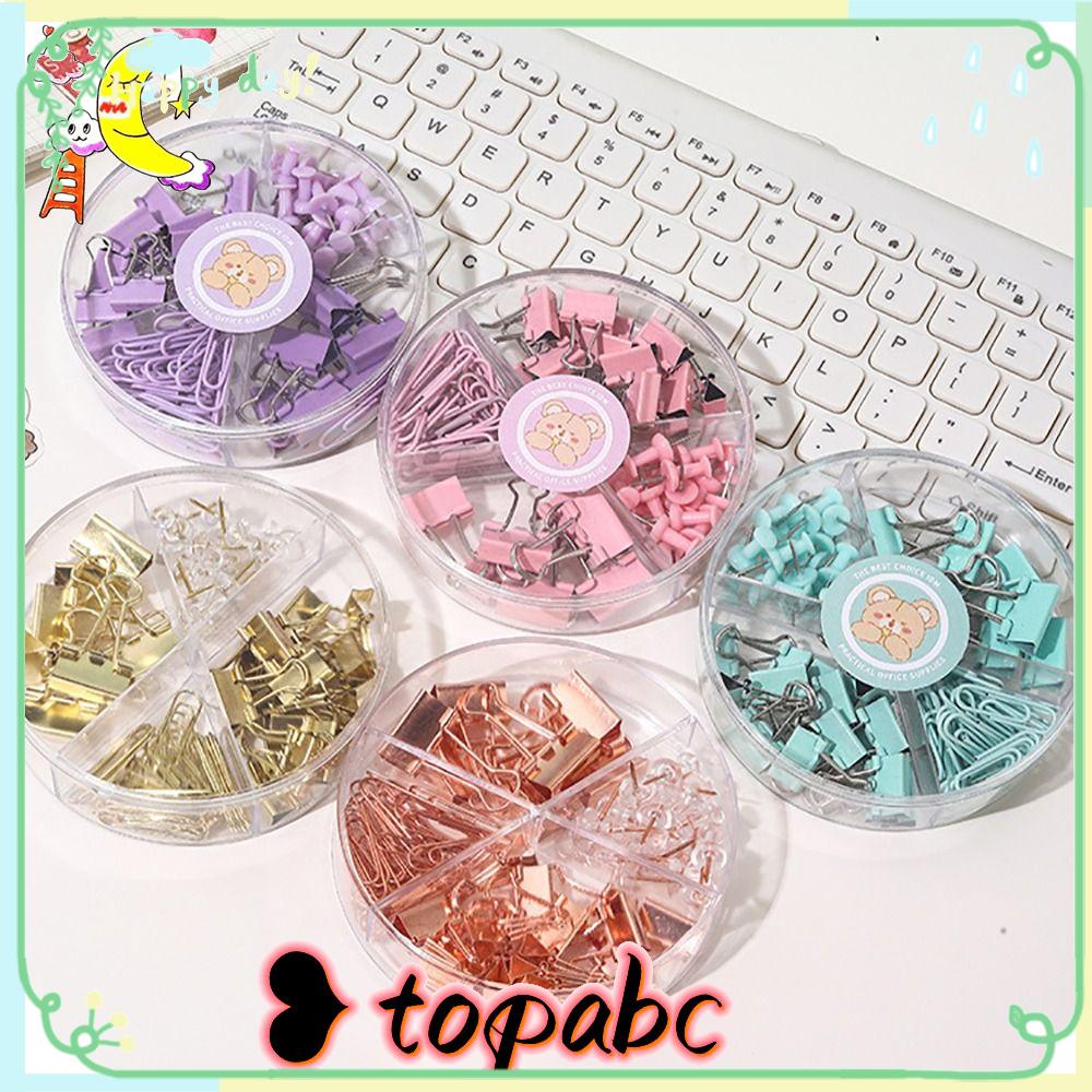 Top 65PCS/Box Perlengkapan Pengikat Paper Clip|Klip Ekor Panjang Kawaii Warna