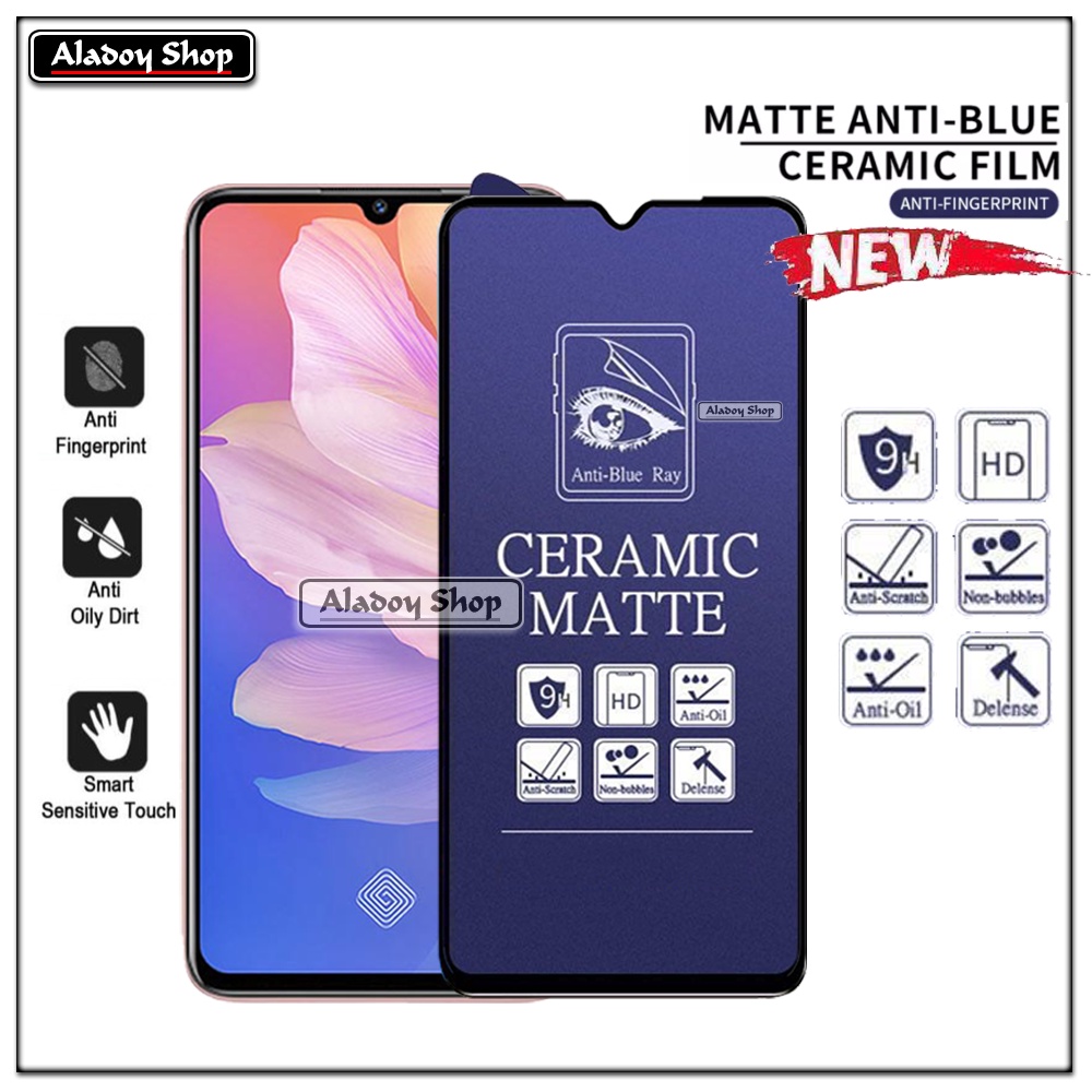 PAKET 3IN1 Anti Gores Blue Matte Anti Glare Vivo S1 Pro + Tempered Glass Camera dan Skin Carbon