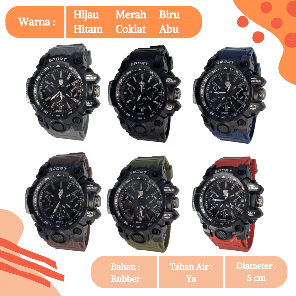 [COD] Jam Tangan Analog Pria Leopard Sport K-Sport Rubber Strap Water Resist / Anti Air Model Trendy Terbaru