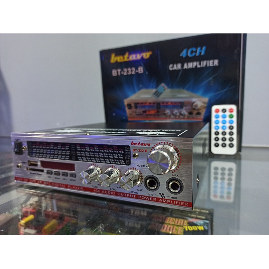 POWER AMPLIFIER BETAVO 232 B (BT,mp3,radio,usb) ARUS AC/DC 4CHANNEL