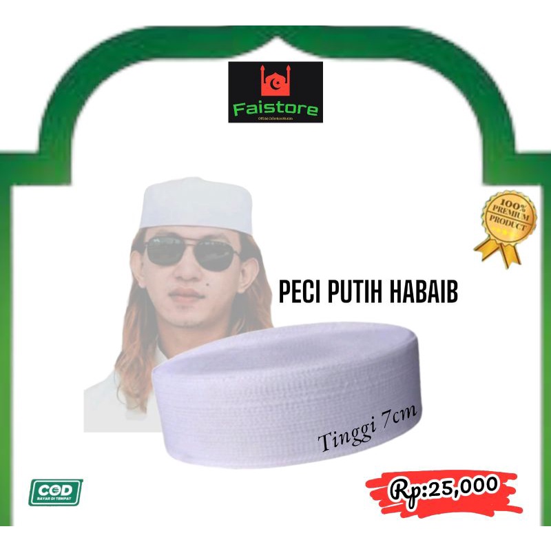 Peci Songkok putih/peci Habib bahar/peci batok/peci dewasa