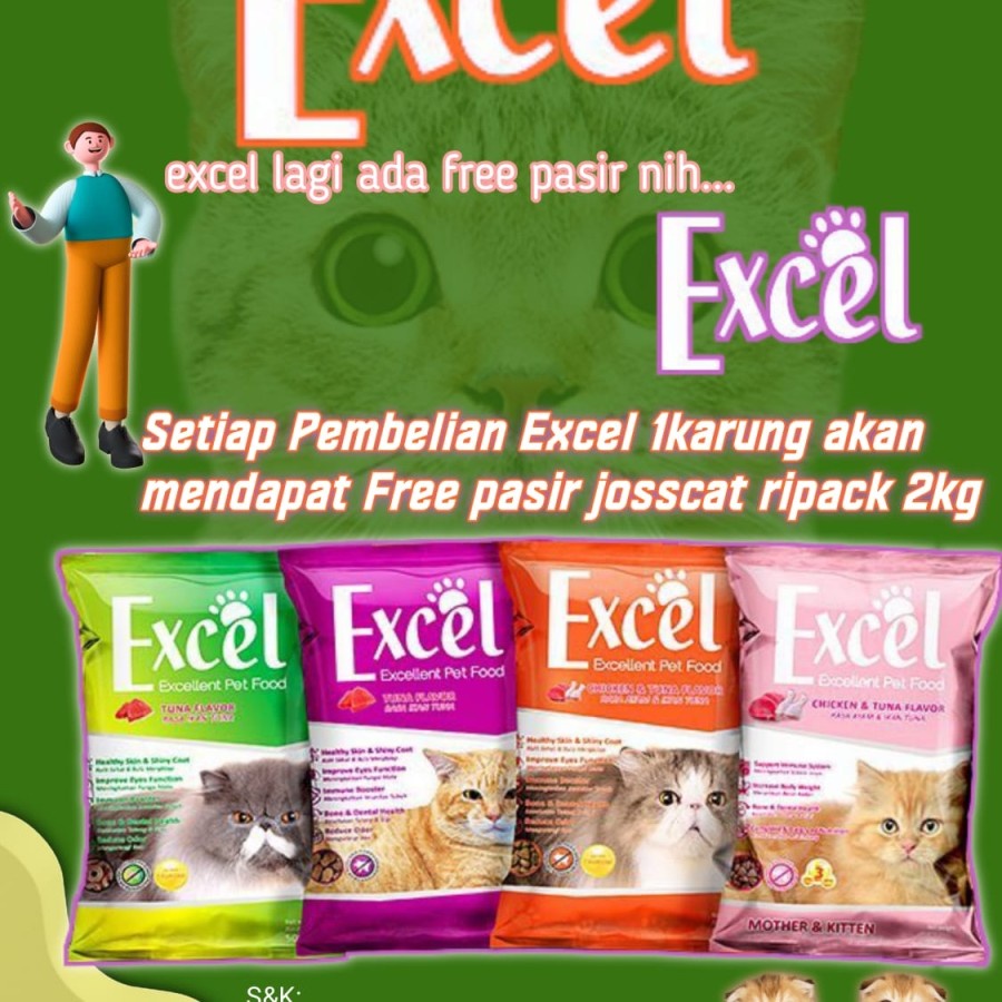 Grab Gojek Excel 20 kg Makanan Kucing Kering Karungan