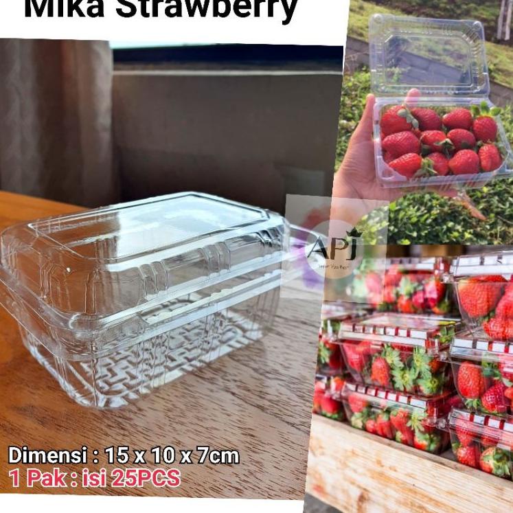 Terbaru ISI 25PCS Mika Strawberry / Mika Buah / Mika Kotak Buah / Mika Tomat
