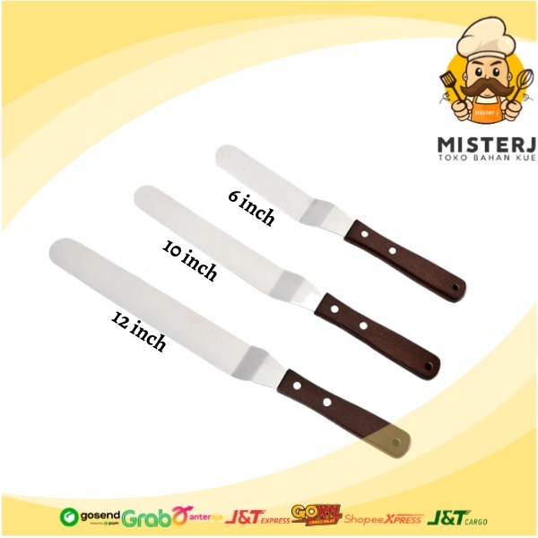 Stainless Steel Spatula Bengkok | spatula buttercream / spatula kue / spatula cake / spatula bengkok