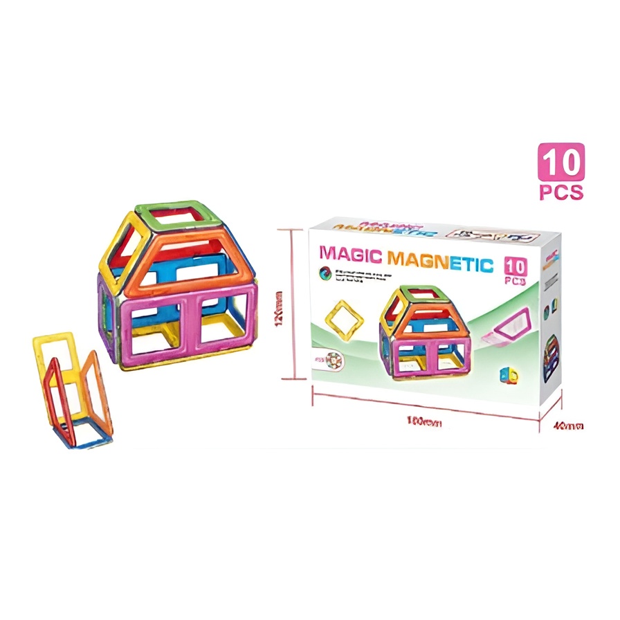 Mainan Menyusun Puzzle Magic Magnetic 10pcs | Mainan Anak Laki Laki Mainan Edukasi | Kado Ulang Tahun Anak Cewek 3-4-5-6 Tahun