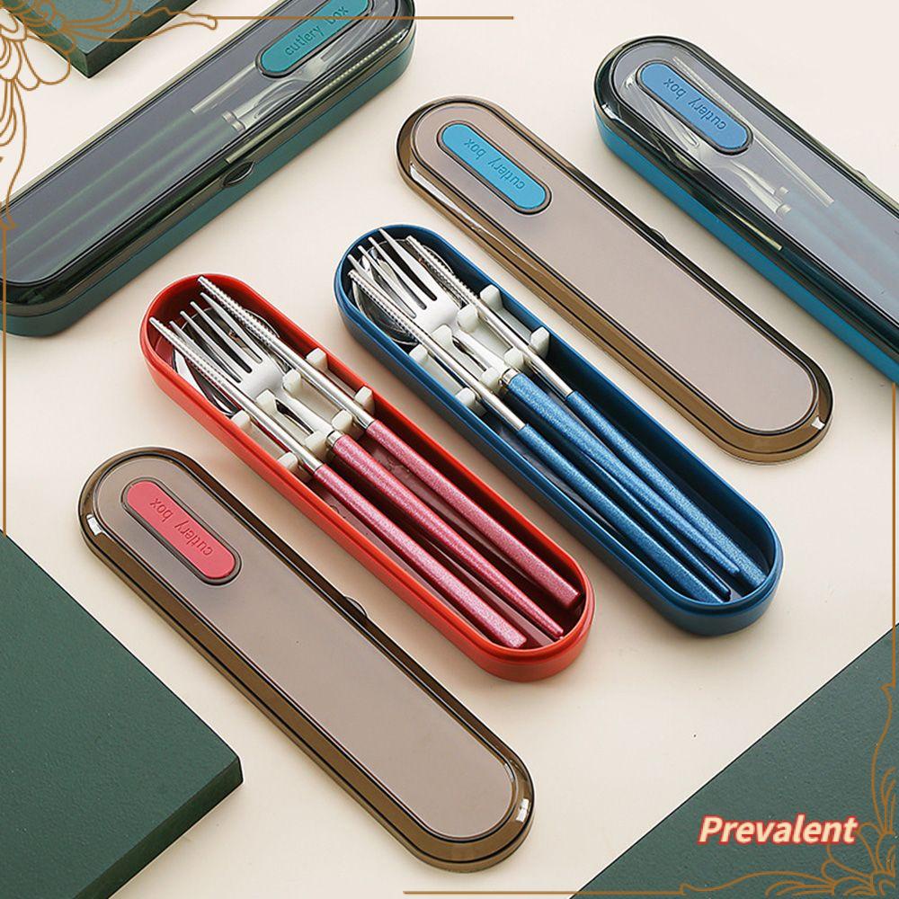 Preva 3PCS/Set Sendok Garpu Sumpit Set Aksesoris Dapur Reusable Alat Makan Camping Cutlery Set