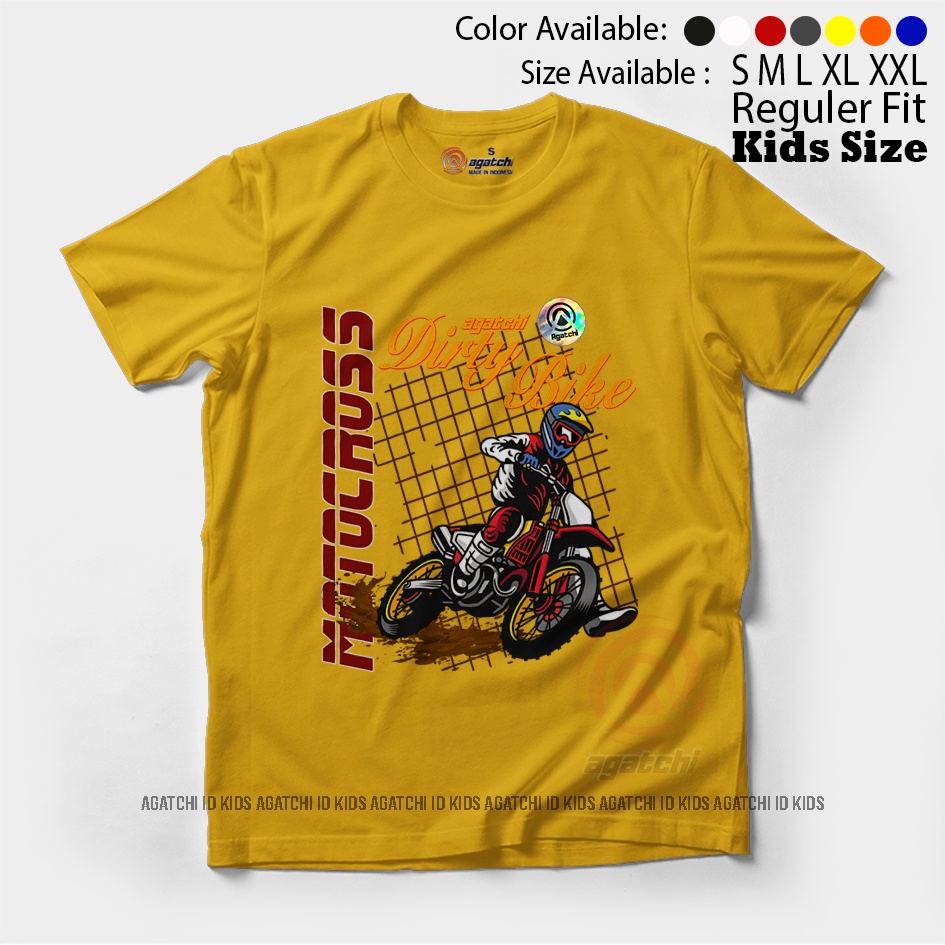 Baju Kaos Atasan Anak Laki - Laki Agatchi Motif Motorcross V2