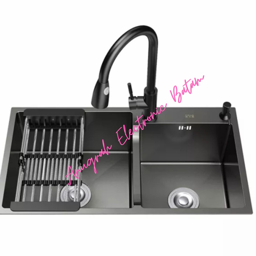 Kitchen sink stainless Wastafel 2 Lubang Wastafel Dapur 2 Lobang khusus BATAM