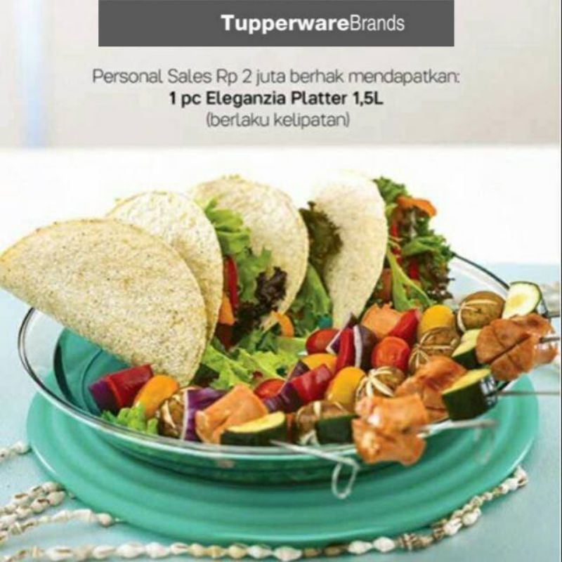 SALE 50% OFF Tupperware Eleganzia Seving Platter 1.5 Liter - Tosca // Wadah Crystal Tempat Saji Maka