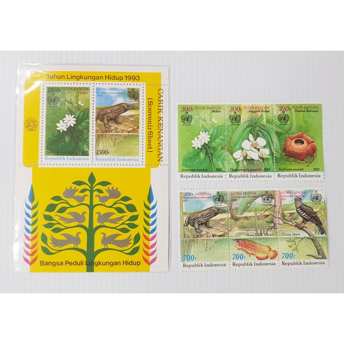 

✨NEW✨ - Perangko/Prangko Indonesia. SS + Prangko Tahun Lingkungan Hidup 1993