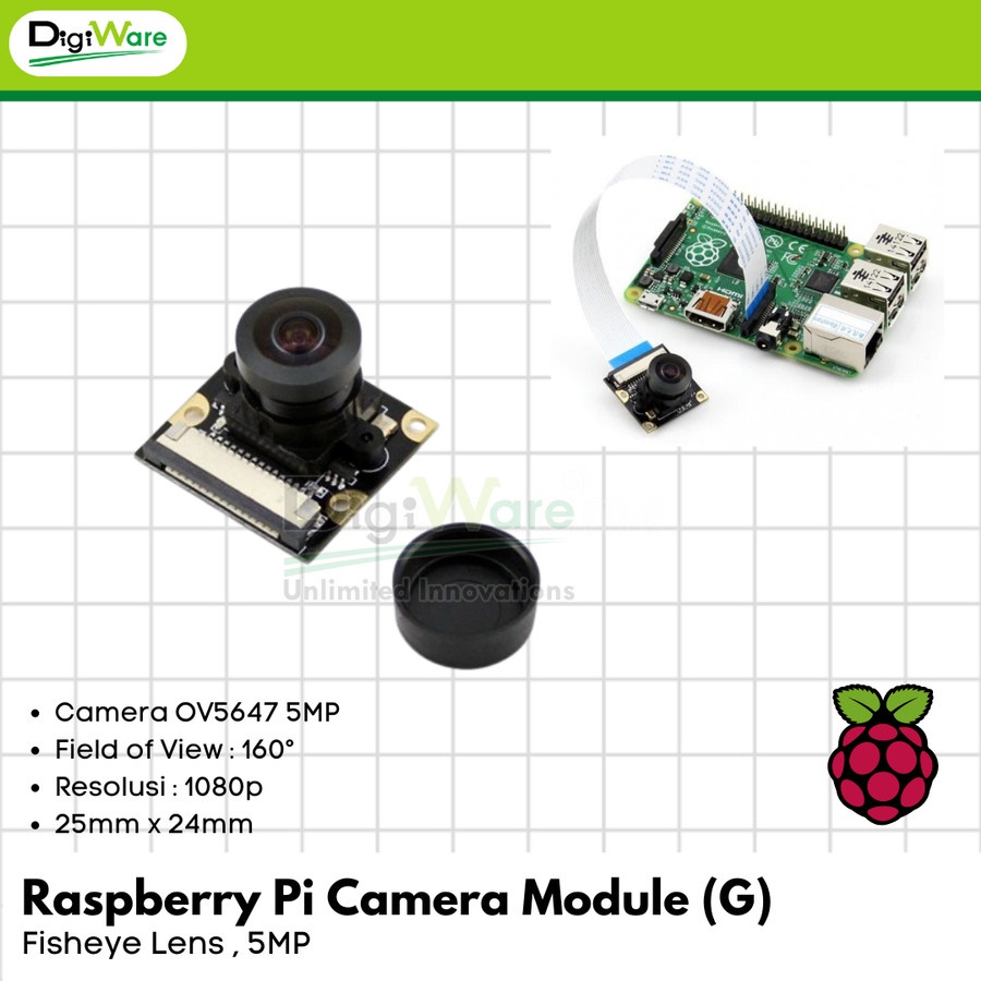 Raspberry Pi Camera Module (G) Fisheye Lens