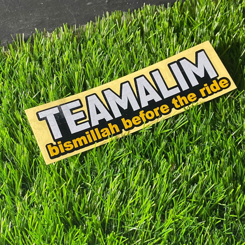 Sticker TEAMALIM bismillah before the ride stiker motor cutting sticker 1pcs