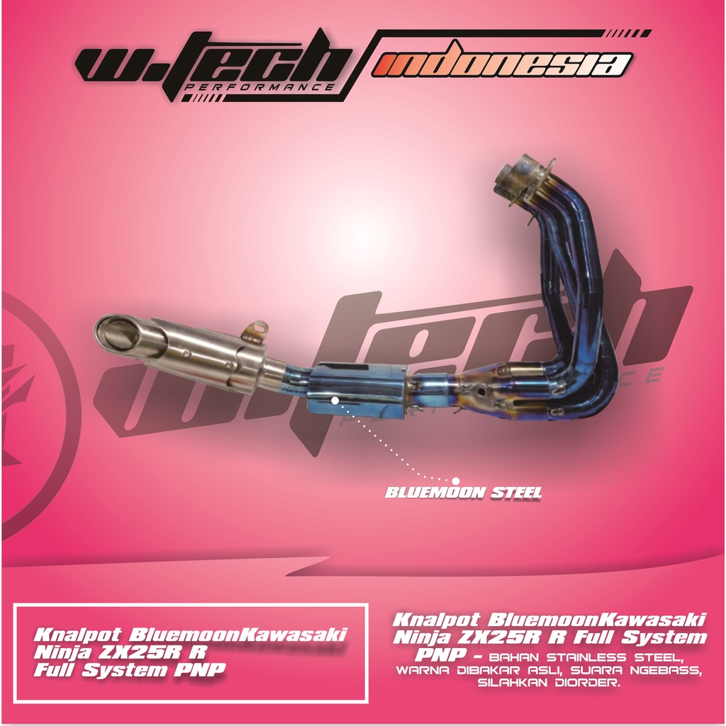 Knalpot Ninja ZX25R Standar Racing Header Biru Full System ( PNP ) wtech