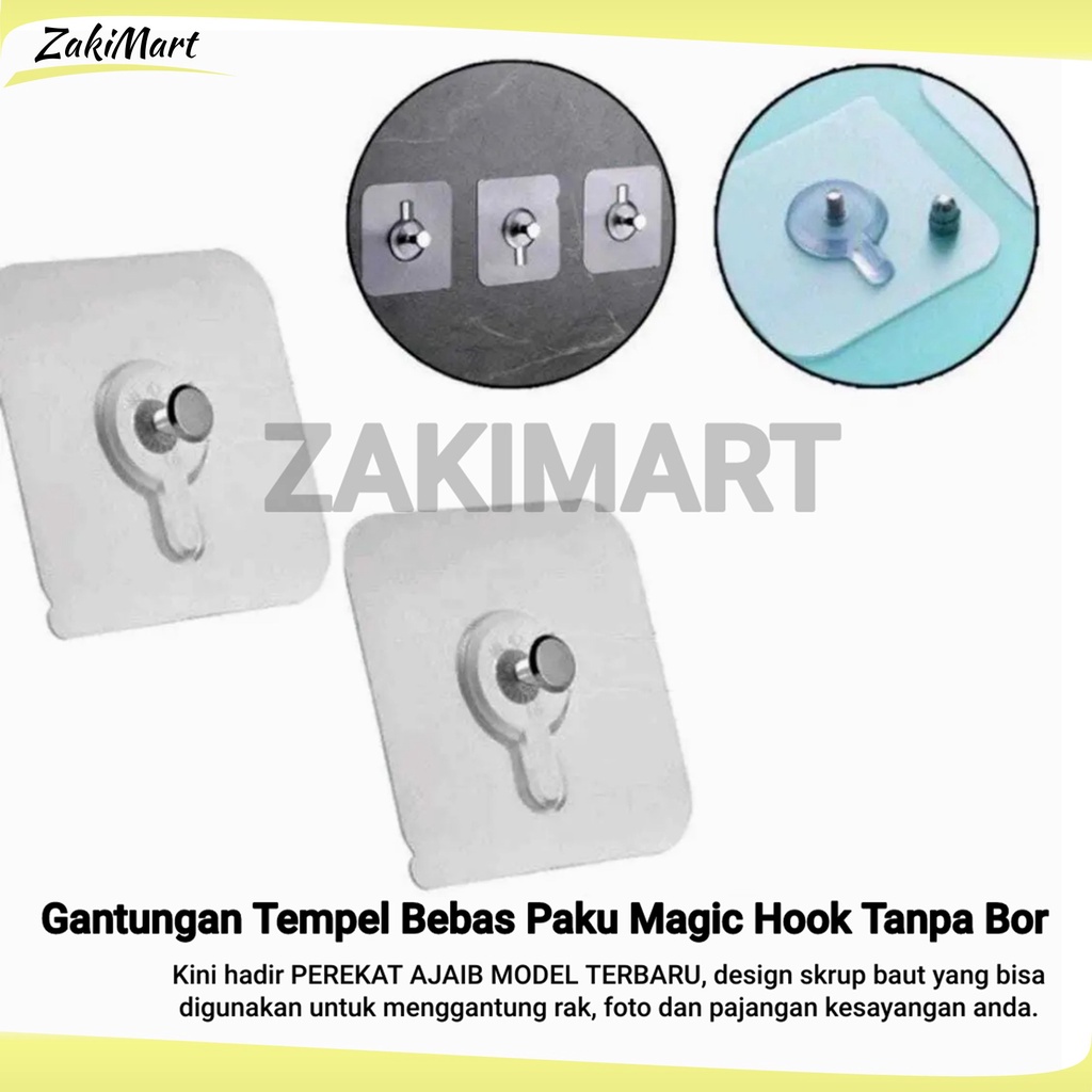 Gantungan Tempel Bebas Paku Magic Hook Tanpa Bor Gantungan Tempel Baut