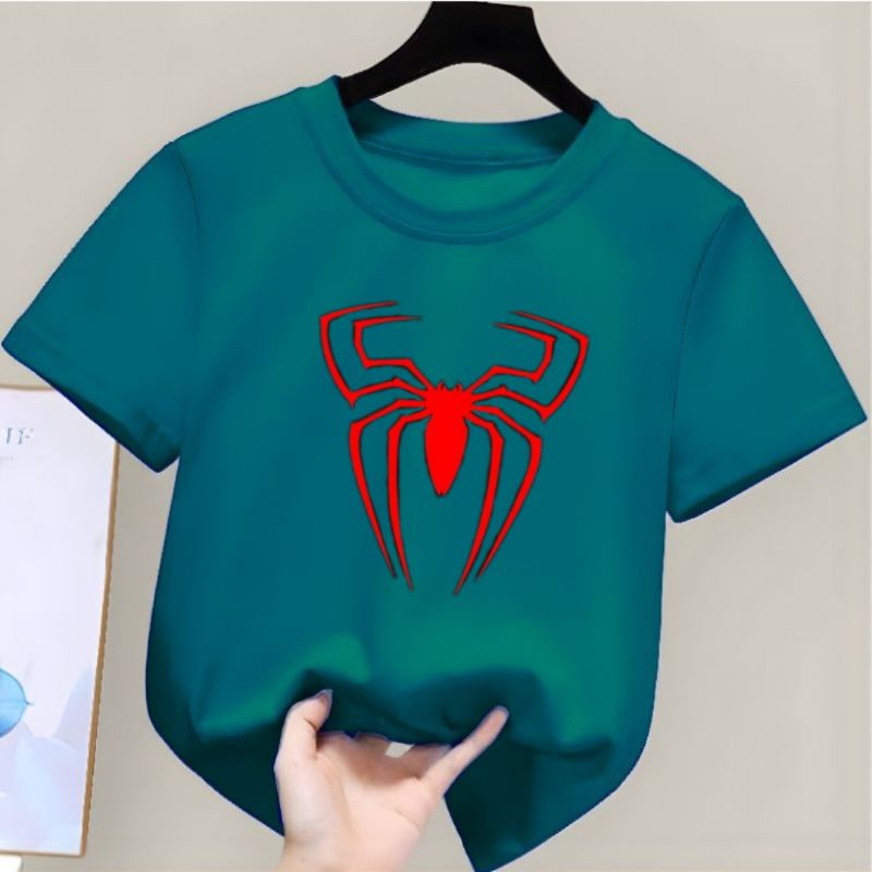 Baju Kaos Anak Spider Gold Kaos Anak Unisex Umur 2-10Tahun T-shirt Anak Laki Atasan Anak Cowok Baju Anak murah Kaos Distro Anak