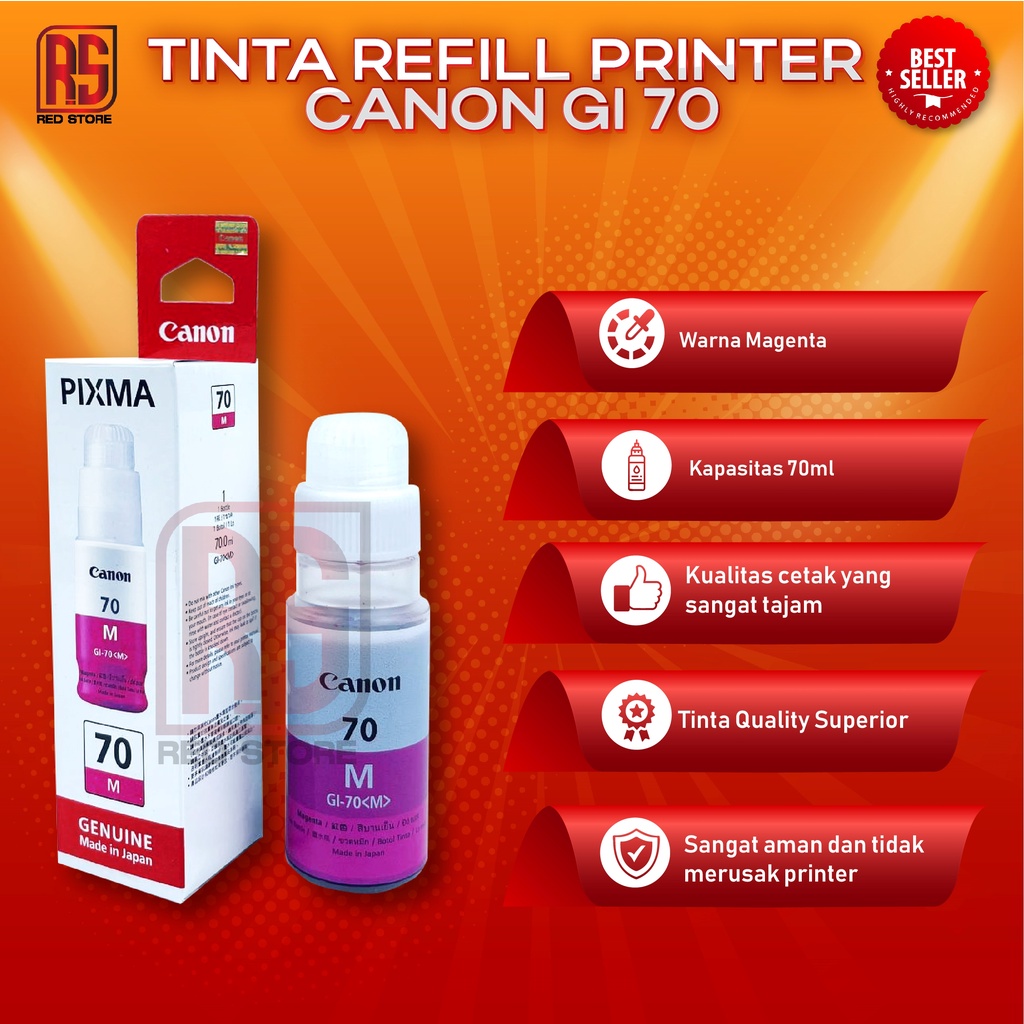 1 SET 4 PCS Tinta Canon Gi 70 For Printer G5070 G6070 G7070 GM2070 GM4070