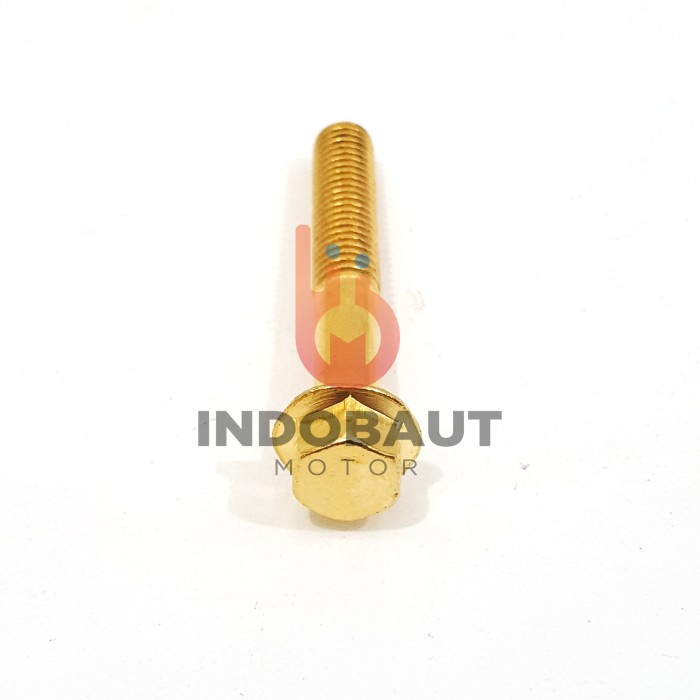 Flange Bolt Baut Blok Mesin 6x40 Kunci 8 Gold