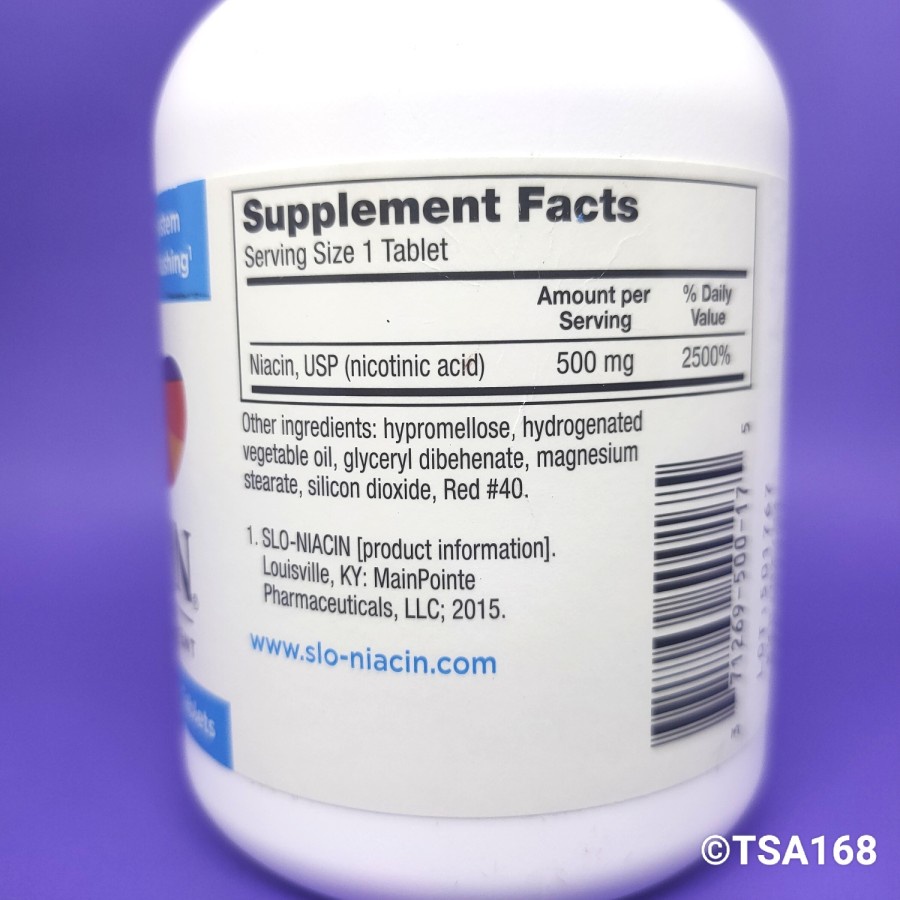 Slo Niacin 500 mg 175 Tablet Original USA Vitamin B3
