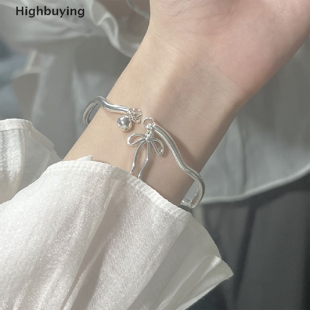 Hbid Fashion Ikatan Simpul Bell Perak Manset Gelang Warna Silver Liontin Gelang Untuk Wanita Pembukaan Yang Dapat Disesuaikan Bangle Pesona Fashion Pesta Perhiasan Glory