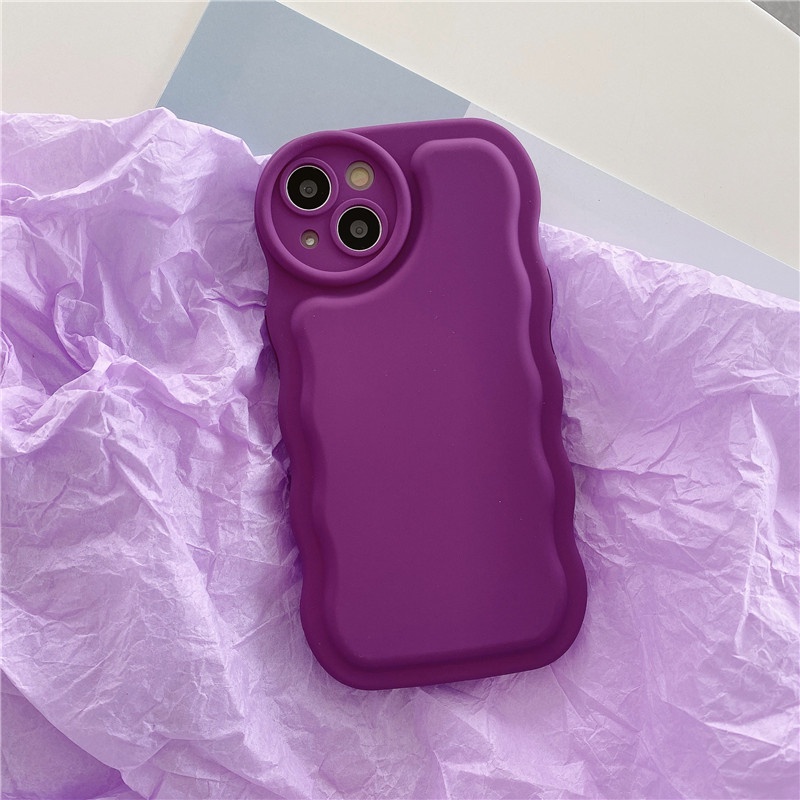 IPHONE Solid 3D Bumper Matte Lembut Silikon Casing Ponsel Untuk Iphone14Plus11 12 13 14 Pro Max XS XR Air Cushion Shockproof Back Cover