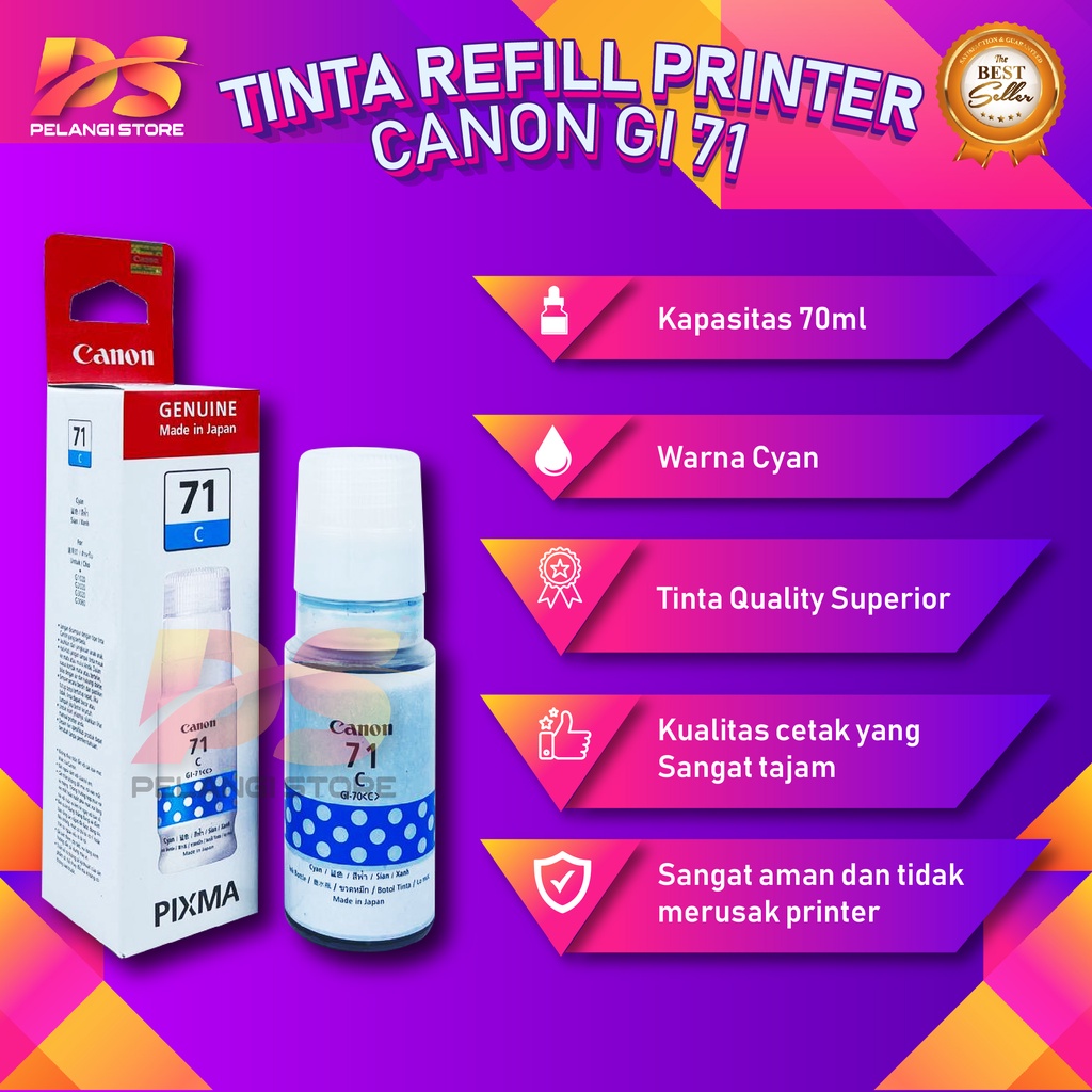 1 SET 4 PCS Tinta Canon Gi 71 Tinta Printer G2060 G3020 G3060 G1020 G2020 G2021