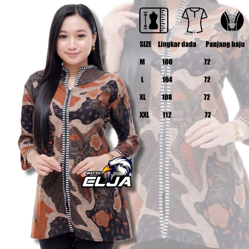 Blouse Batik Wanita Modern Lengan Panjang Bahan Katun Halus Primisima Untuk Seragam Couple dan Lainya Acara Formal Kondangan