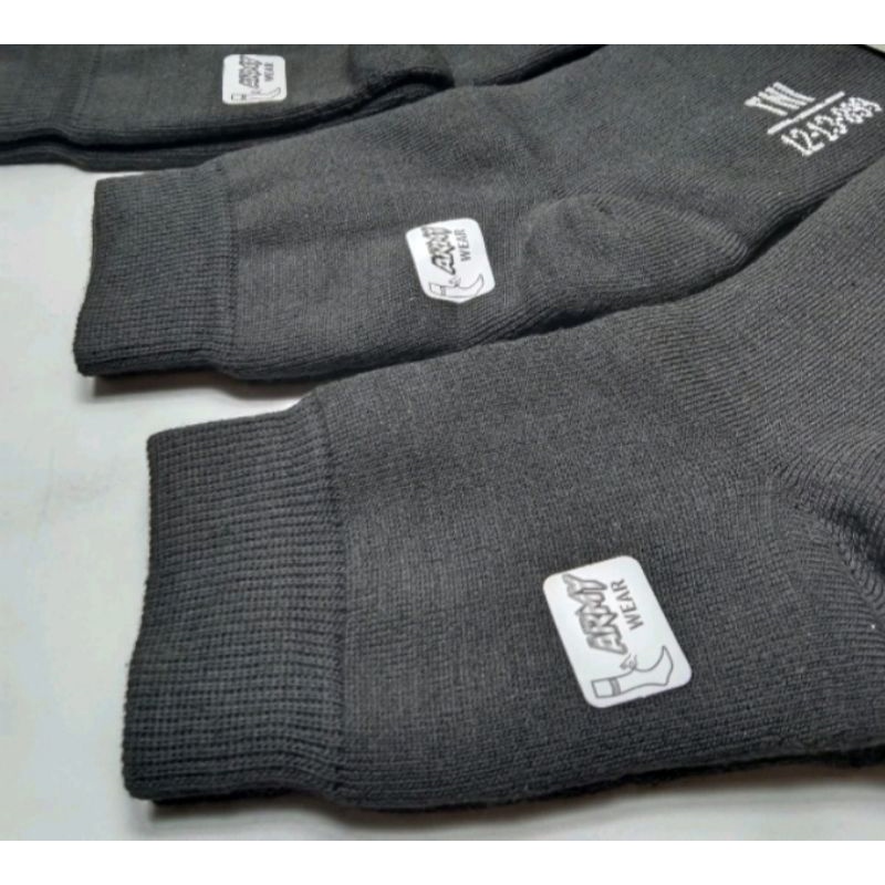 ( 3 pasang ) kaos kaki sport TNI hitam polos tebal 3/4 pria dan wanita dewasa