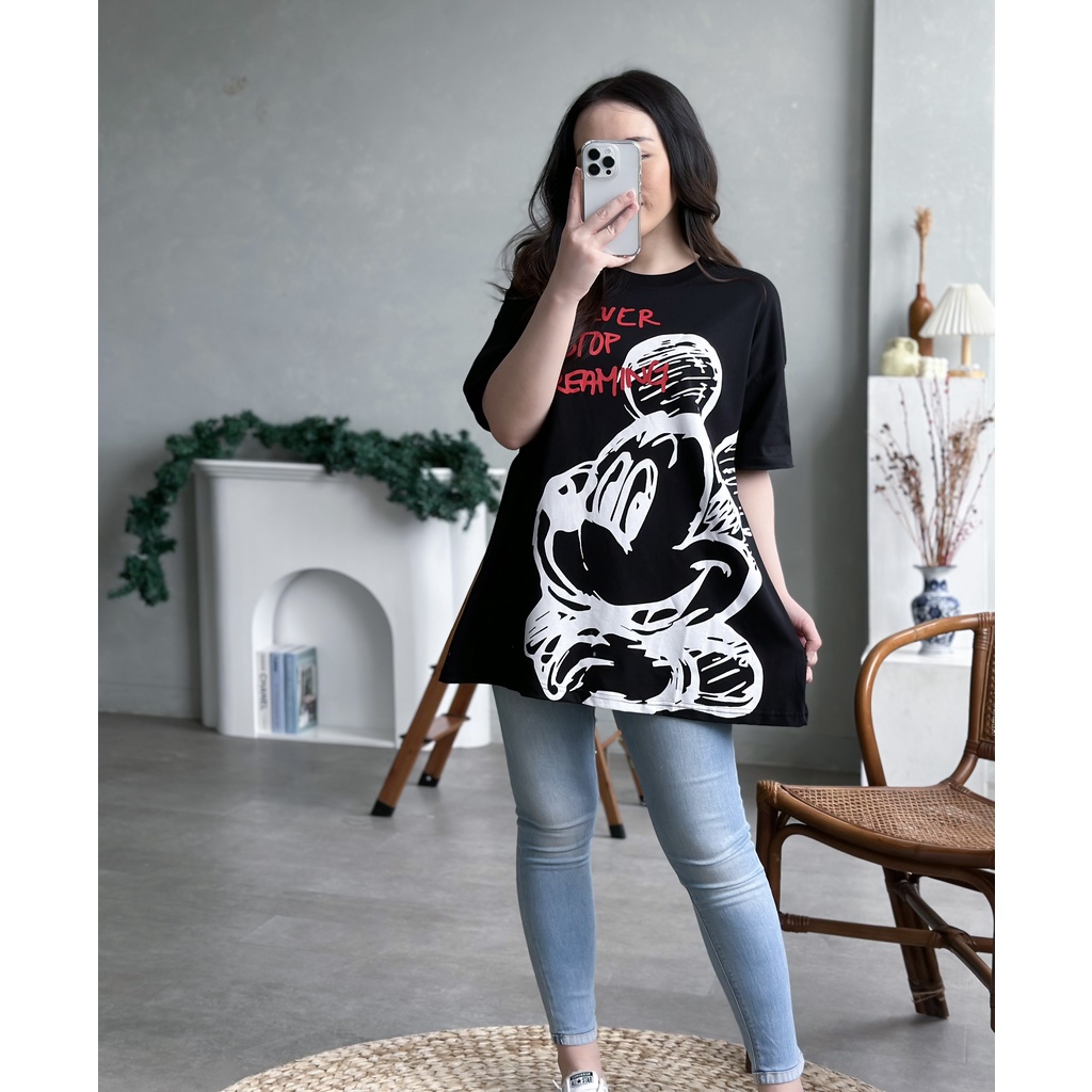Kaos Wanita Jumbo LD 120 XXXL Bahan Cotton Motif Terbaru