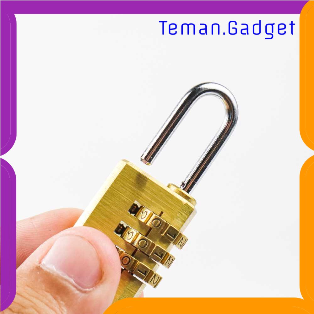 TG - TRV Gembok Koper Padlock 3 Digit Combination Solid Brass 21x53mm - MMS15